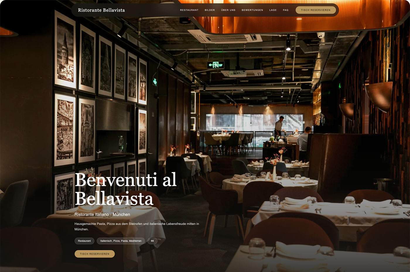 Mobile Designvorschau der RentalPage-Studio-Restaurantwebsite